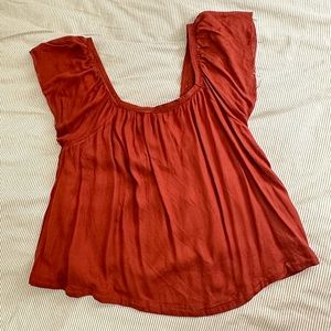 Rust orange baby doll top